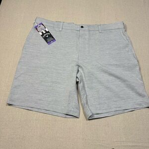NWT Callaway OPTI-Dri Mens Shorts Flint Gray Flat Front Sz 40 Golf 9” Inseam